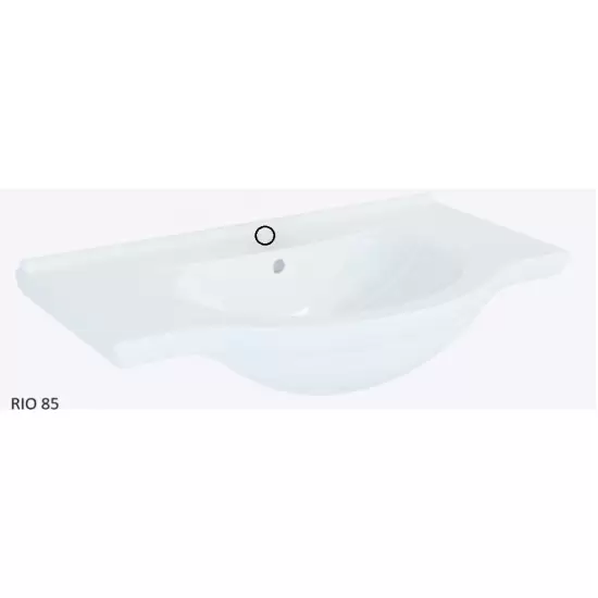 Rio 85 umywalka ceramiczna meblowa 855 x 495 x 50 mm biała
